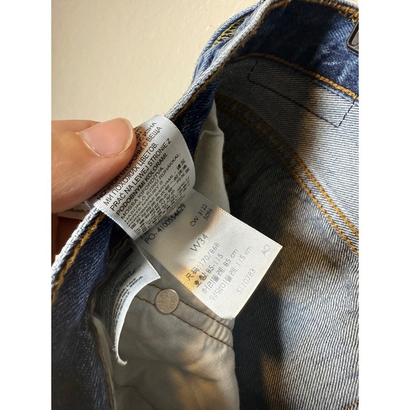 Levi's 501 High Rise Denim Shorts Distressed Ripped Blue Women's - Picture 3 of 4